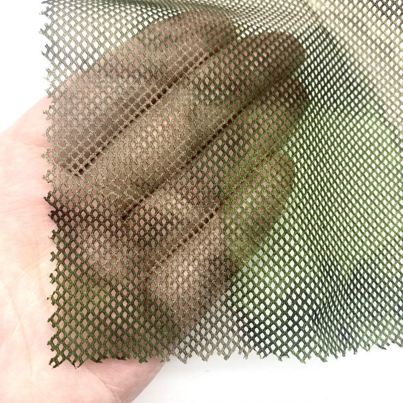 70GSM 1.5M width 100%polyester camouflage printed mesh netting fabric for Outdoor sun hat Outdoor tent