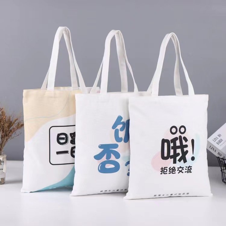 Design reusable and custom printed aesthetic tote canvas bag tote bag canvas standard size canvas tote bag