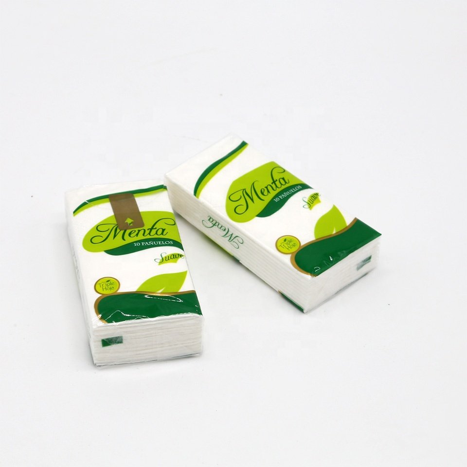 OEM Wholesale Transparent Plastic Packaging Handkerchief 1/2/3/4 ply Cleaning Mini Facial Pocket Tissue Paper