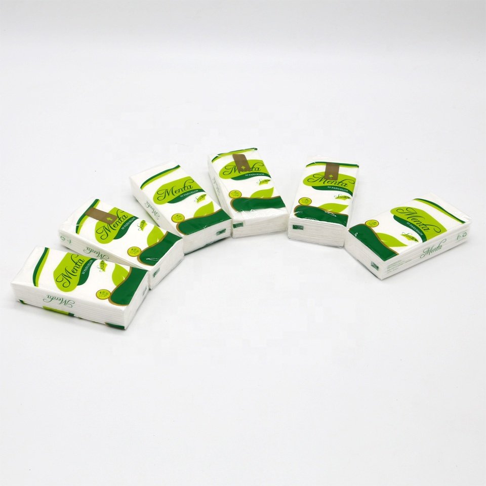 OEM Wholesale Transparent Plastic Packaging Handkerchief 1/2/3/4 ply Cleaning Mini Facial Pocket Tissue Paper
