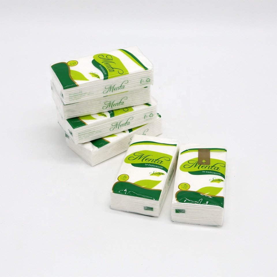 OEM Wholesale Transparent Plastic Packaging Handkerchief 1/2/3/4 ply Cleaning Mini Facial Pocket Tissue Paper