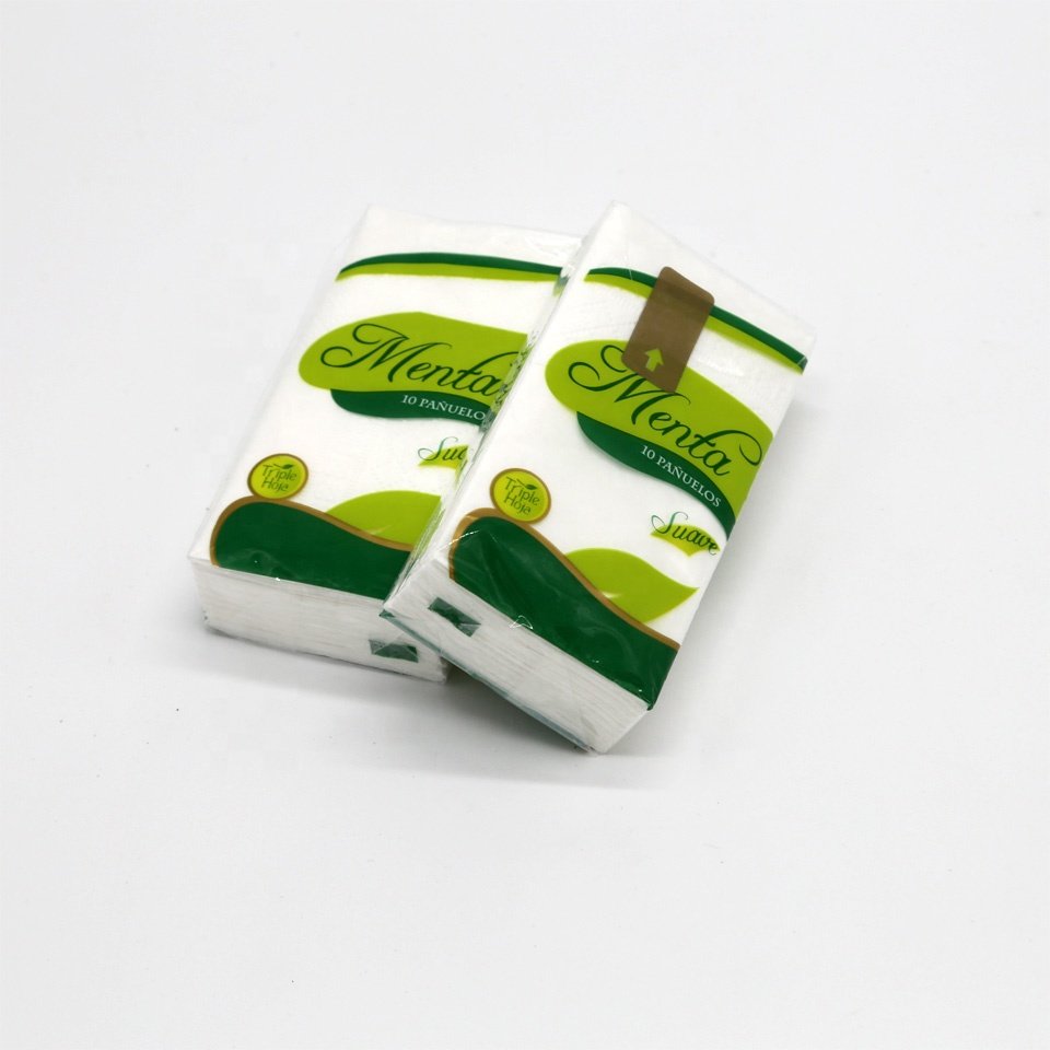 OEM Wholesale Transparent Plastic Packaging Handkerchief 1/2/3/4 ply Cleaning Mini Facial Pocket Tissue Paper