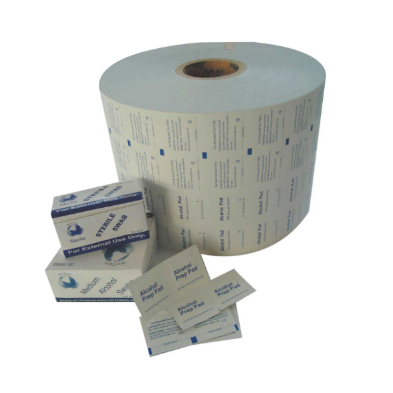Hot Selling Printed Aluminum Foil Laminating Paper roll for BZK Wipes Alcohol Prep Pad Medical Packaging