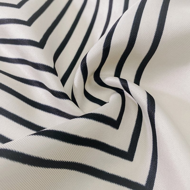 satin scarf custom printing design silk personalized digitally square black white women handkerchief shawl hair