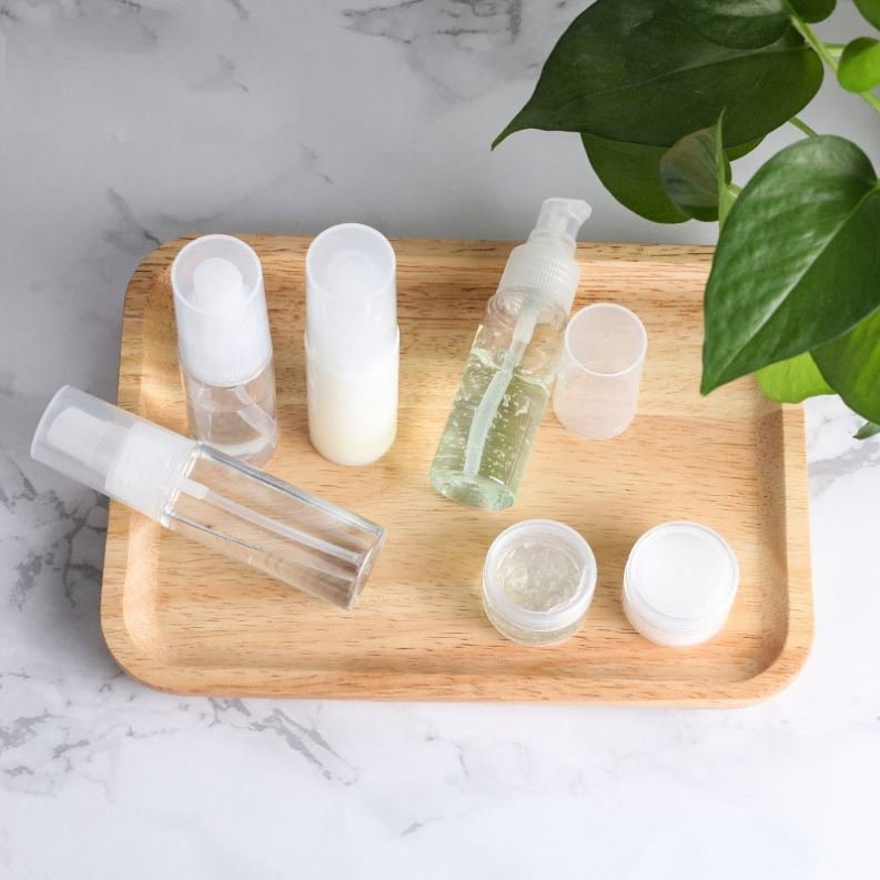 FTS Ama Direct Pet Refilled Plastic Travel Cosmetic Bottles Set 8pcs