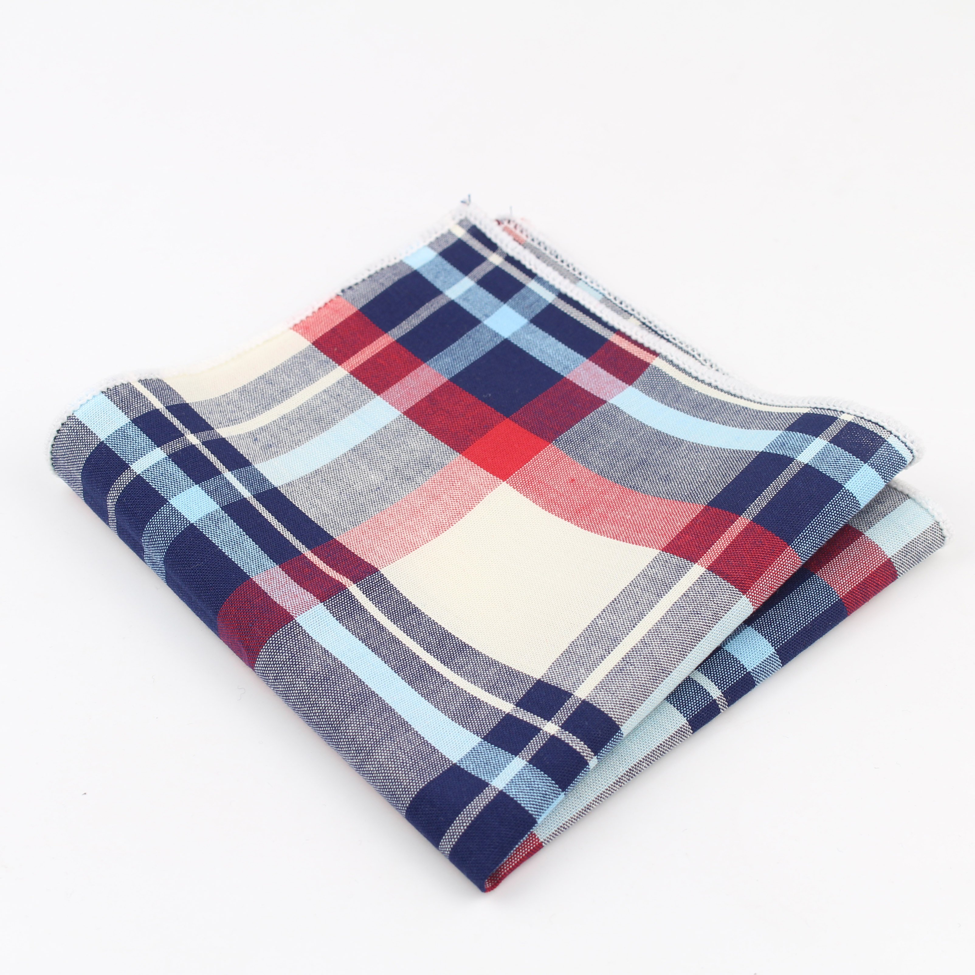 Women Cotton Handkerchiefs Woven Colorful Printing Plaid Pocket Square Mens Casual Streak Square Pockets Handkerchief Towels