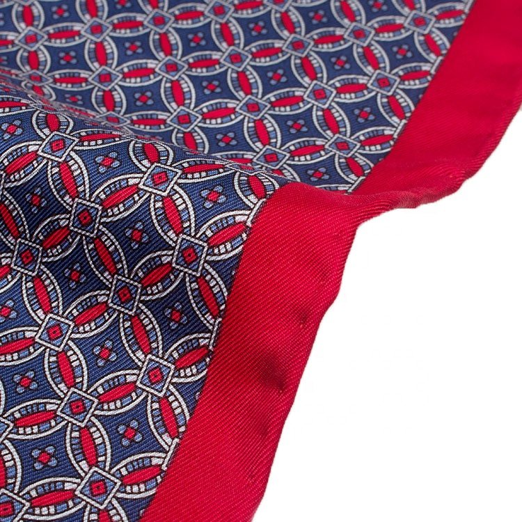 Perfect Hand Rolled Silk Checkered Formal Pocket Square Designer Printed Handkerchief