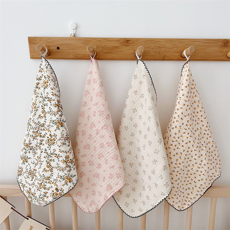 Baby Towel Muslin Face Cloth Handkerchief 100%Organic Cotton Baby Towel Set Soft Saliva Bib Washcloth for Newborn Gift