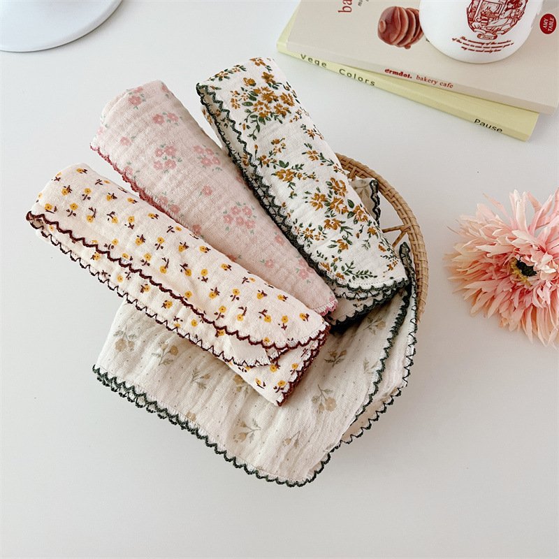 Baby Towel Muslin Face Cloth Handkerchief 100%Organic Cotton Baby Towel Set Soft Saliva Bib Washcloth for Newborn Gift