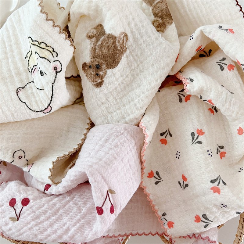 Baby Towel Muslin Face Cloth Handkerchief 100%Organic Cotton Baby Towel Set Soft Saliva Bib Washcloth for Newborn Gift