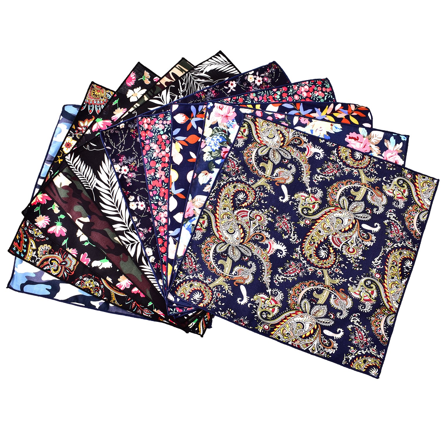 factory supply different flower design cotton handkerchief for male