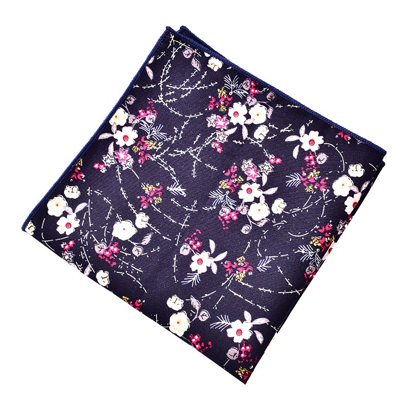 factory supply different flower design cotton handkerchief for male