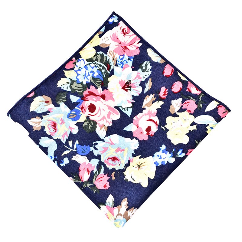 factory supply different flower design cotton handkerchief for male
