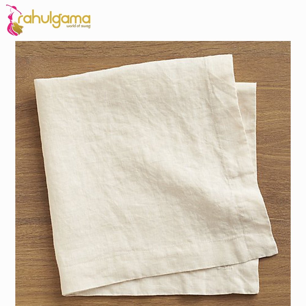 Hemstitch Napkin 100% Linen Stone Washed Soft Disposable Dinner Napkin Woven and Printed Roll for Kitchen Wholesale
