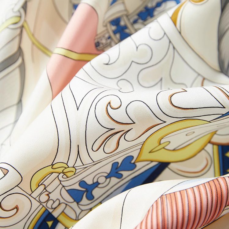 2024 New Big Square Scarf Printing Fashion New Custom Made Digitally Printing Silk Scarf and Shawl Women Adult Hand Made Spring