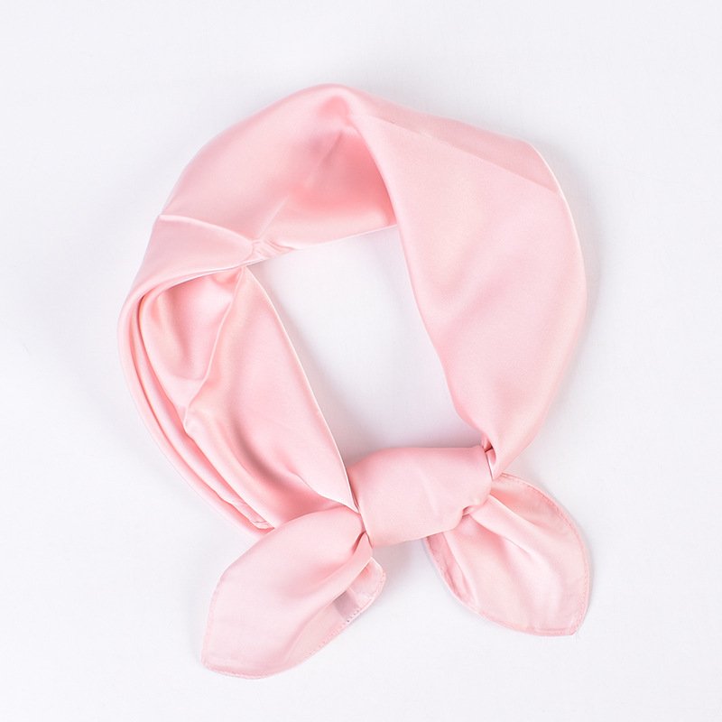 Runyang 2024 Wholesale Summer women monochrome head scarf customized solid color fashion luxury 70cm silk scarf