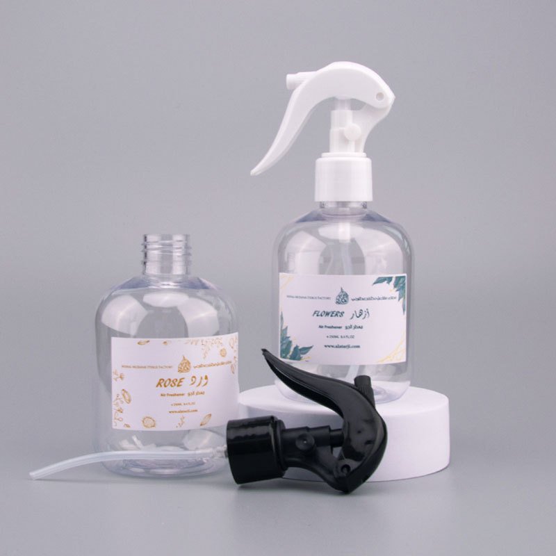 500ml 16 ounces Transparent PET Plastic Bottle with Black Trigger Sprayer