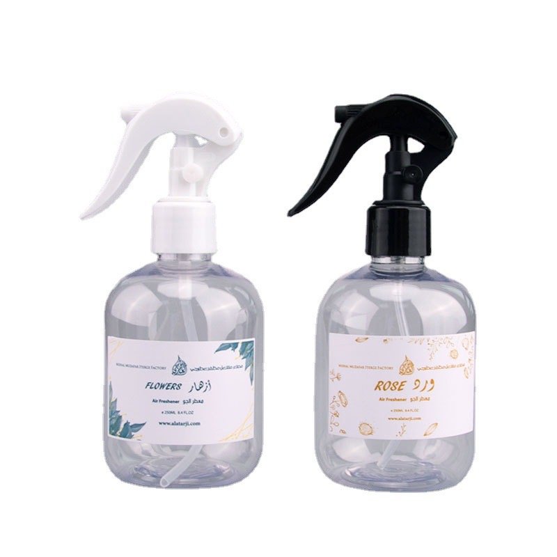 500ml 16 ounces Transparent PET Plastic Bottle with Black Trigger Sprayer