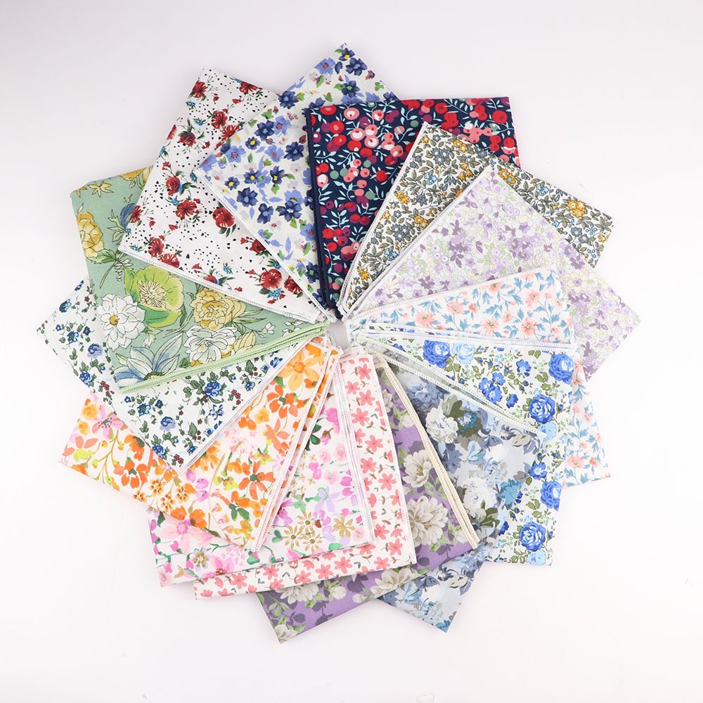 25cm Vintage Floral Cartoon Printed Handkerchief Cotton Women Men Wedding Suits Pocket Square Adult Gift Accessory High Quality