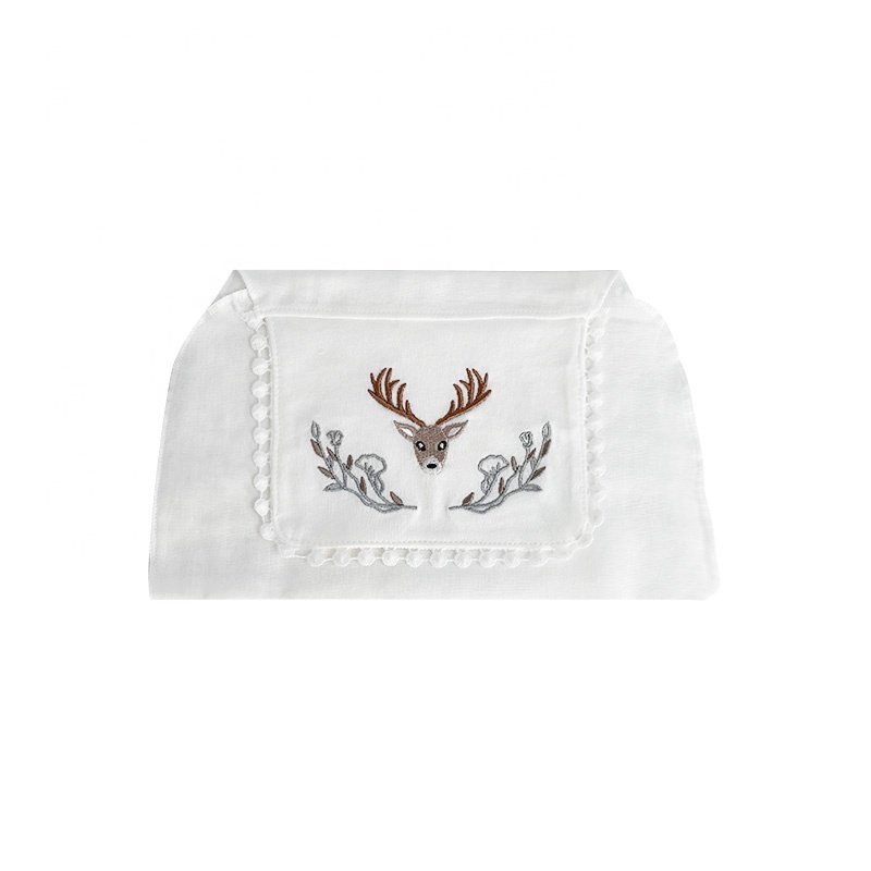 High Quality Quick-drying Washable Kids Back Cute Customization Muslin Tree Wholesale White Cotton Baby Sweat Towels