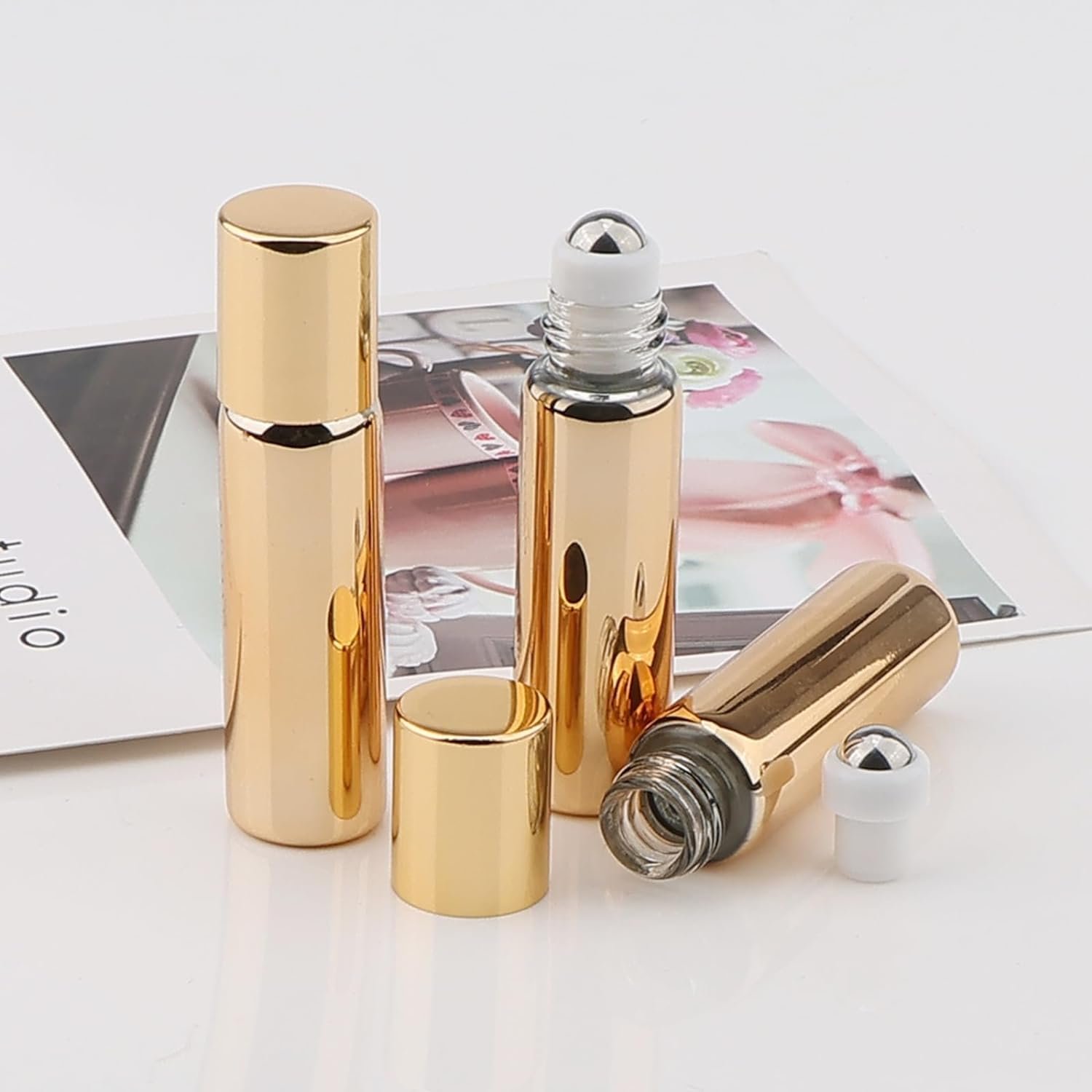 1ml 2ml Mini Transparent Glass Roll -on Bottle Glass Roller Ball Cosmetic Perfume Essential Oil Sample Bottles