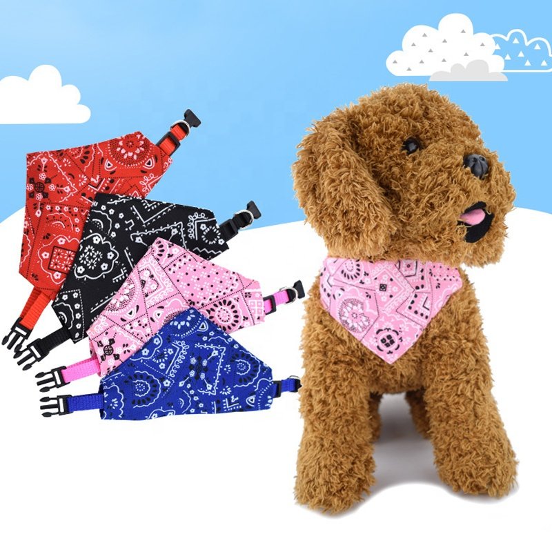 Fashion Style Dog Bandana Pet Supplies Summer/Winter Polyester Print Cat Bibs Bandanas for Small Dogs and Puppies