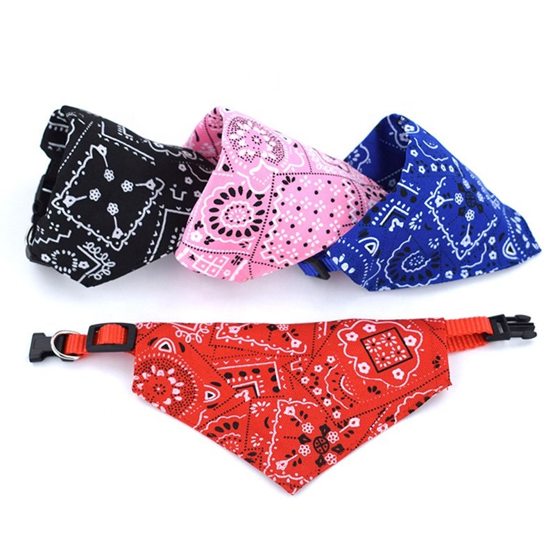Fashion Style Dog Bandana Pet Supplies Summer/Winter Polyester Print Cat Bibs Bandanas for Small Dogs and Puppies