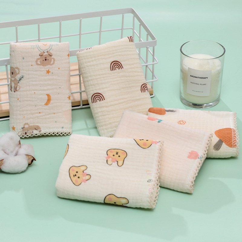 Long Burp Cloth for Baby Kindergarten Face Towel Infant Drooling Bibs Washcloth Cotton Muslin-Handkerchief Nursing Towel towel
