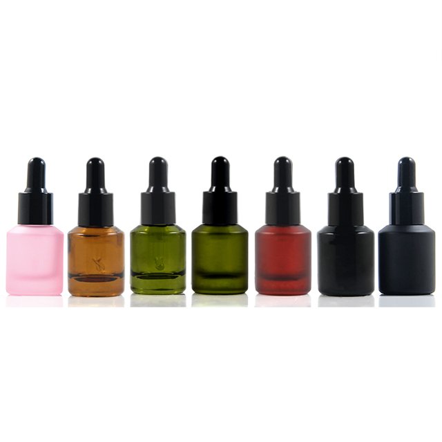 Fuyun MOW 1pcs 15ml Cosmetic Packaging Serum Dropper Bottle 30ml Pink Essential Oil Dropper Bottle With Black Dropper