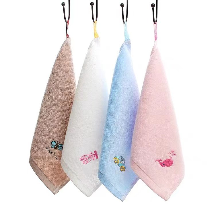 Wholesale Bamboo Fiber Towel Fabric Cartoon Baby Handkerchief Baby Face Towel