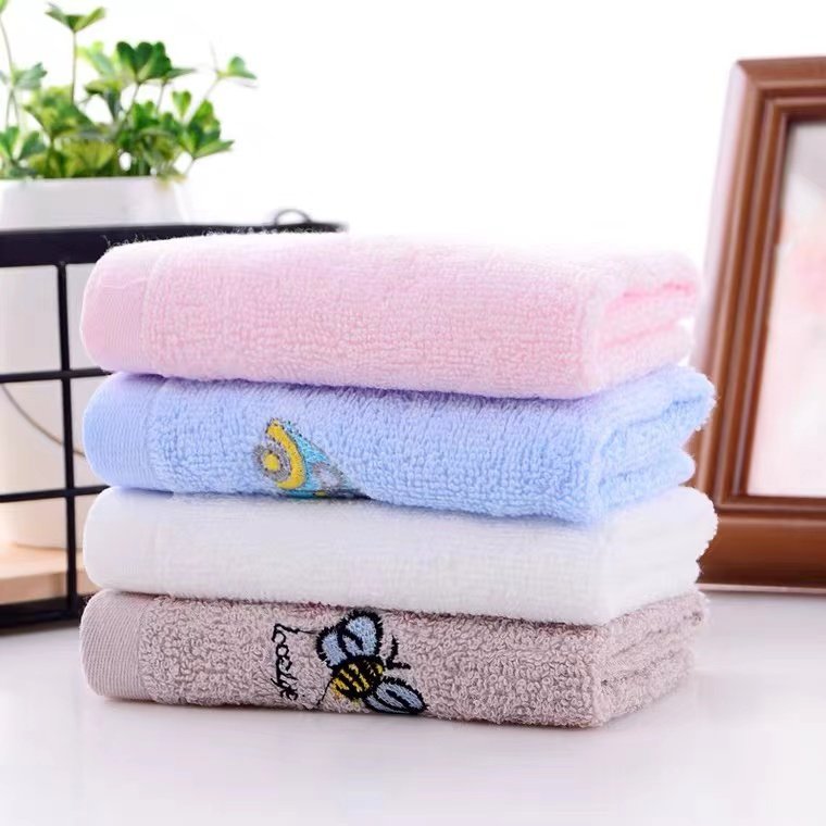 Wholesale Bamboo Fiber Towel Fabric Cartoon Baby Handkerchief Baby Face Towel