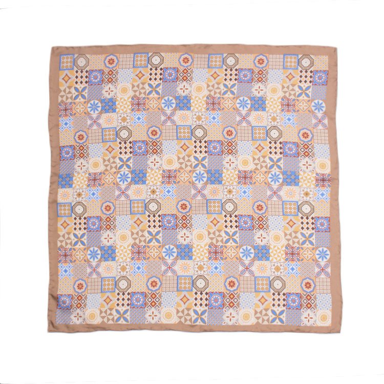 Custom Print Hand Rolled Print Design Pocket Squares Men Silk Handkerchief