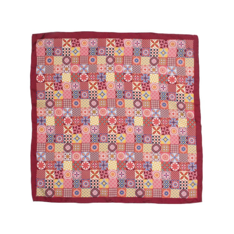 Custom Print Hand Rolled Print Design Pocket Squares Men Silk Handkerchief
