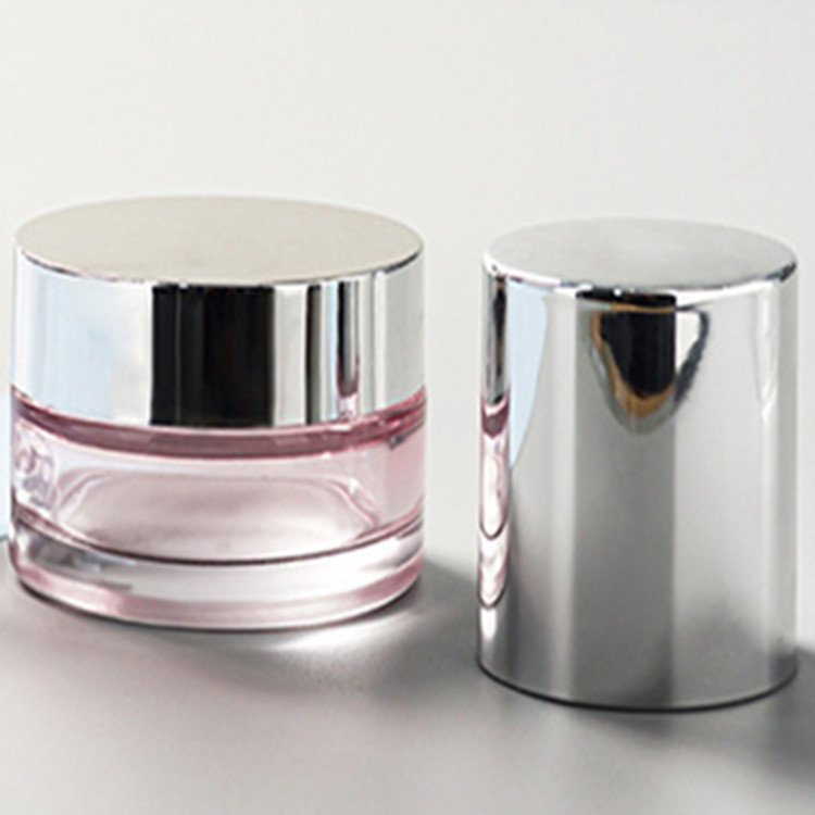 FTS Custom Eco Friendly Luxury Clear Refillable Glass Pump Skincare Bottle And Jar Sets Face Cream Lotion Cosmetic Packaging