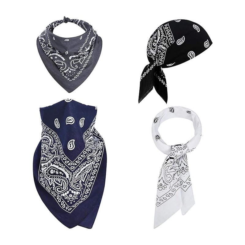 100% Cotton Large Bandanas for Men & Women Multi-Purpose Bandana Headbands Custom Square Head Scarf Bandana