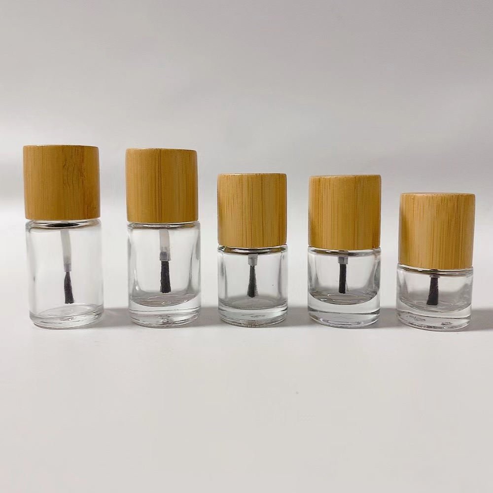 Factory Custom Made 10ml 15ml Large Empty Uv Gel Nail Polish Glass Bottle With Metal Logo