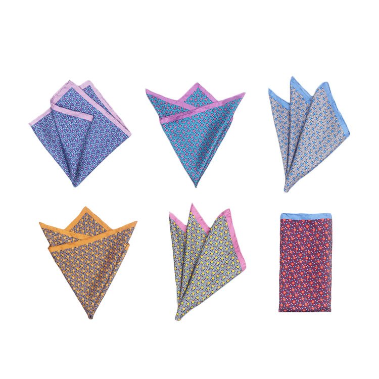 Custom Printed Pocket Men Handkerchief Organic Pocket Square Custom 100%Polyester Cheap Japanese Handkerchief for Men