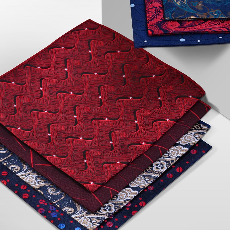 Men Paisley Pocket Square Set Retro Vine Handkerchief for Wedding Party