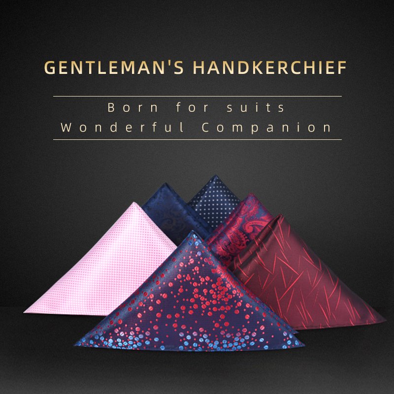 Men Paisley Pocket Square Set Retro Vine Handkerchief for Wedding Party