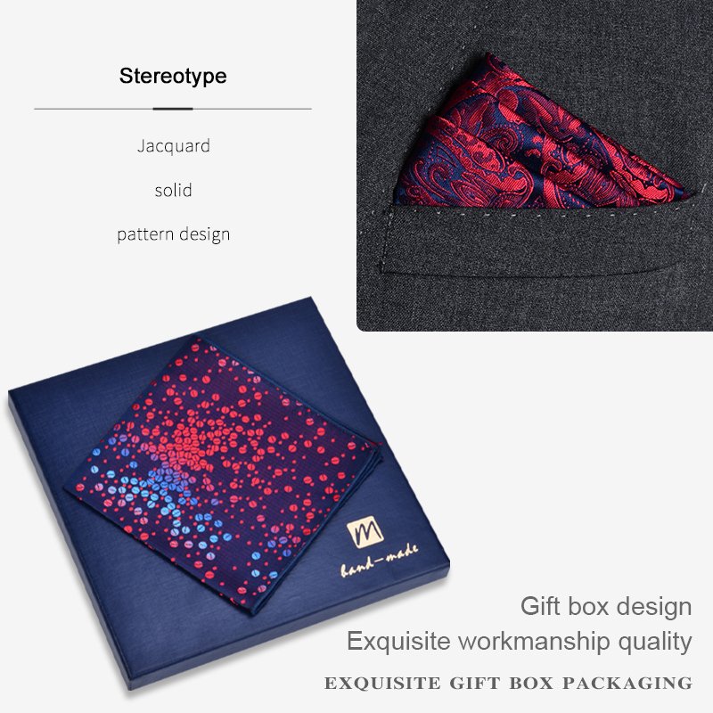 Men Paisley Pocket Square Set Retro Vine Handkerchief for Wedding Party