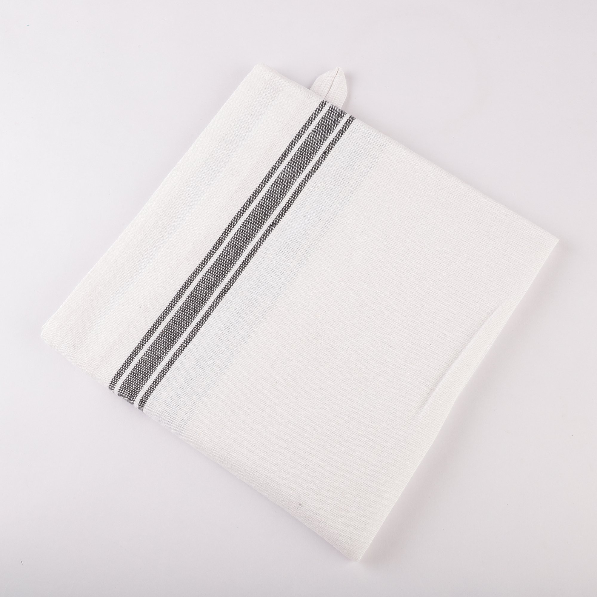 Recycled Cotton Towel vintage strips golf kitchen - Grey color