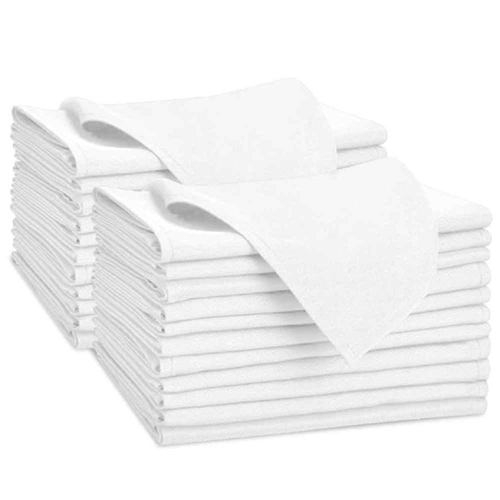 100% Cotton Kitchen Napkins Plain White Customized Logo Dishcloth Restaurant Bar Napkin Kitchen Towels