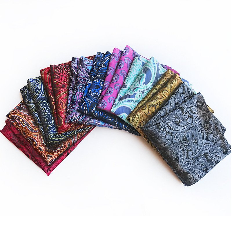 Wholesale Custom handkerchiefs own logo private label silk men's pocket square for men 100% silk men handkerchief paoleta