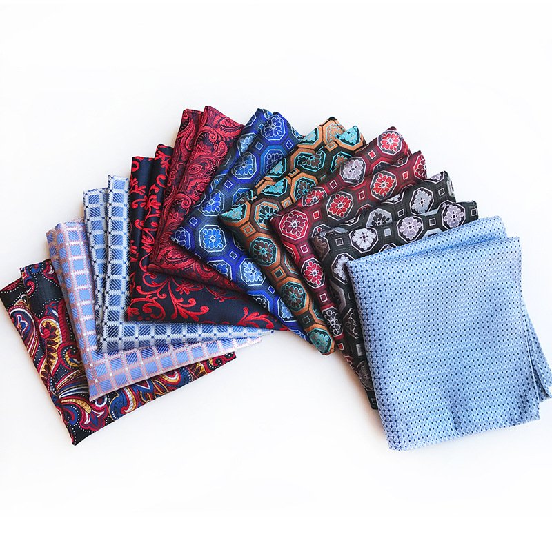 Wholesale Custom handkerchiefs own logo private label silk men's pocket square for men 100% silk men handkerchief paoleta