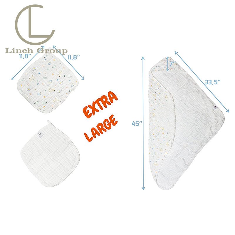 Hand face towel 100% cotton muslin 30*30c white color for Baby Kids Children muslin Handkerchief washcloth set