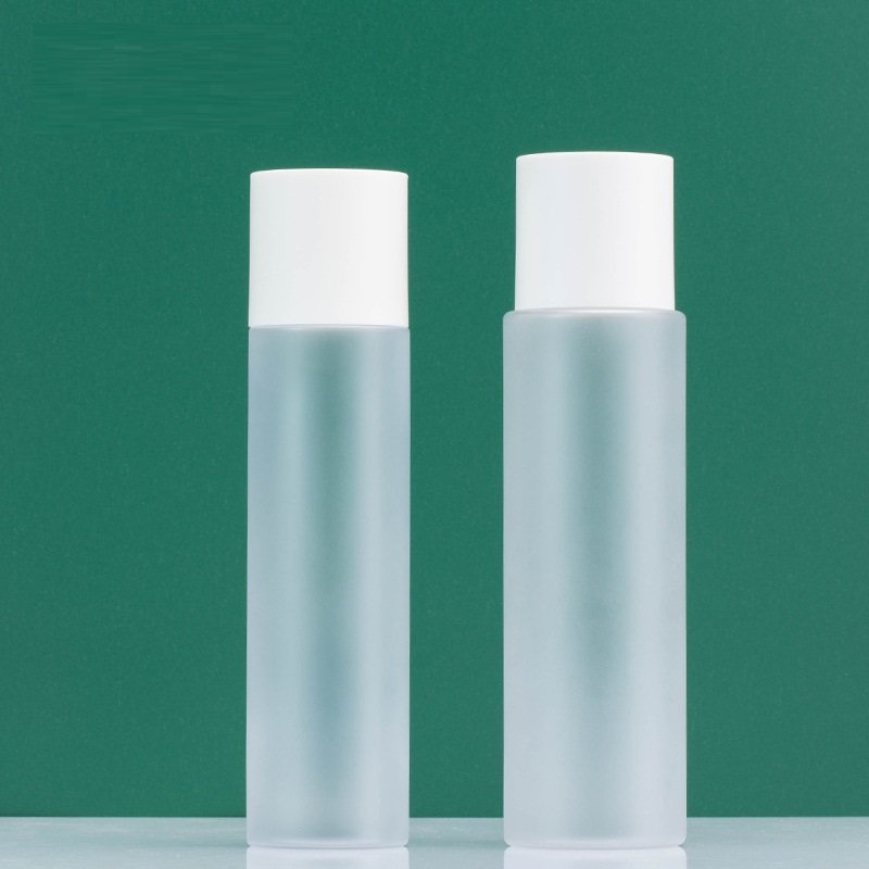 Custom logo PET 150ml 200ml frosted toner bottle with white screw cap in good price