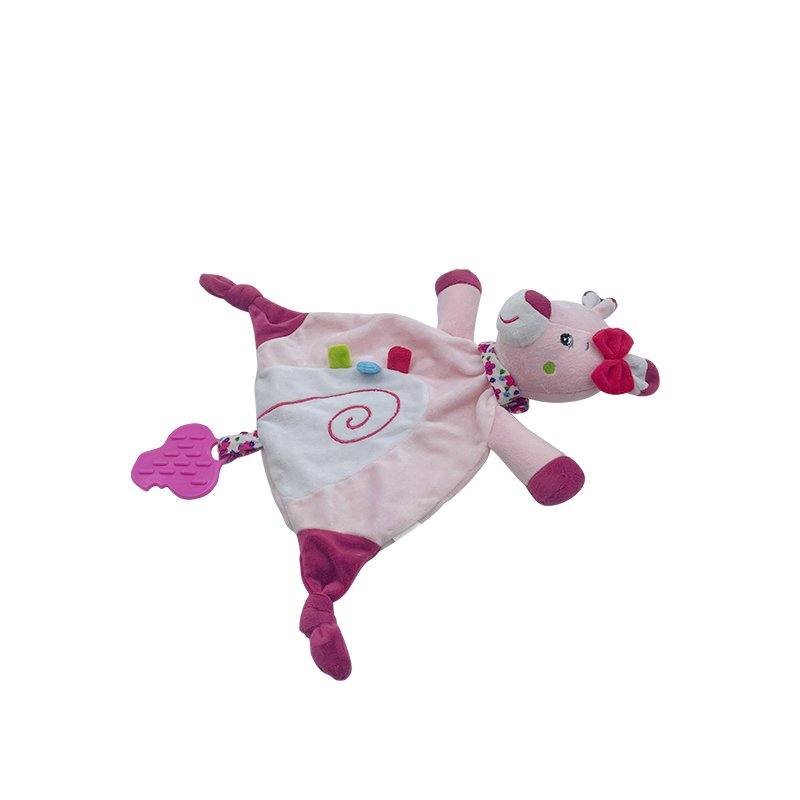 2024 Latest Customisable Warm And Funny Creative Dolls Pink Deer Handkerchief Plush Toy For Gifts