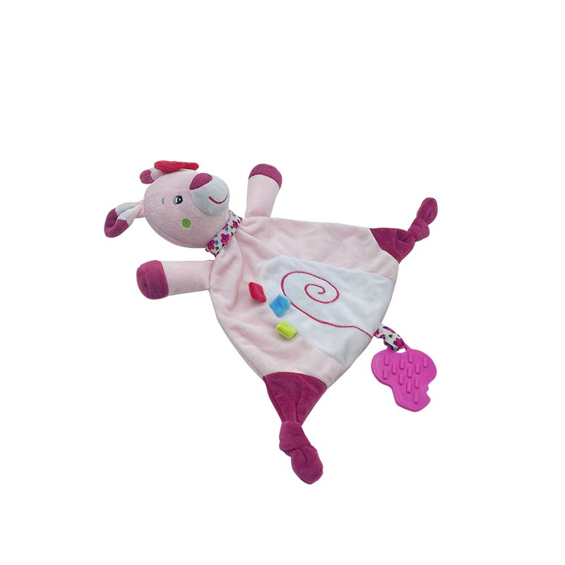 2024 Latest Customisable Warm And Funny Creative Dolls Pink Deer Handkerchief Plush Toy For Gifts