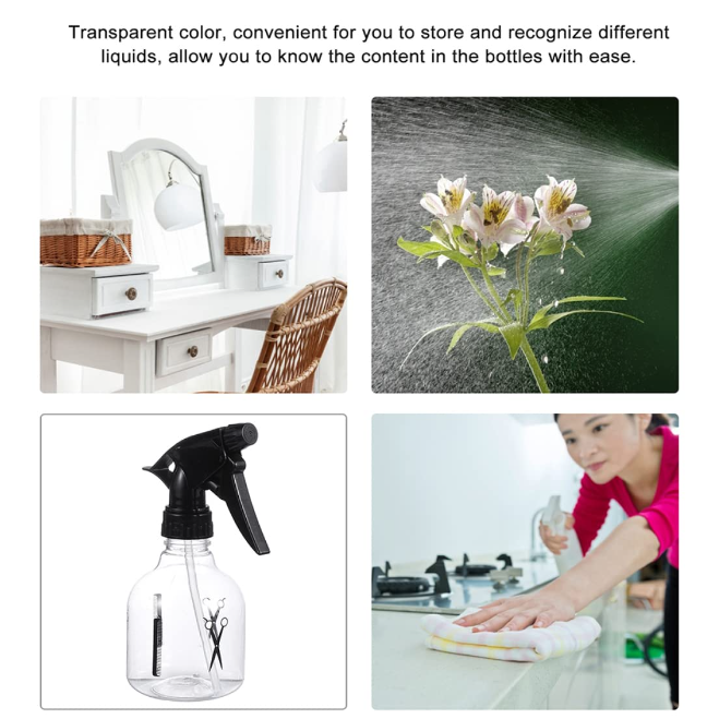 Spray Bottle 250ml Adjustable Spray Storage Container for Hair Plant and Home Cleaning