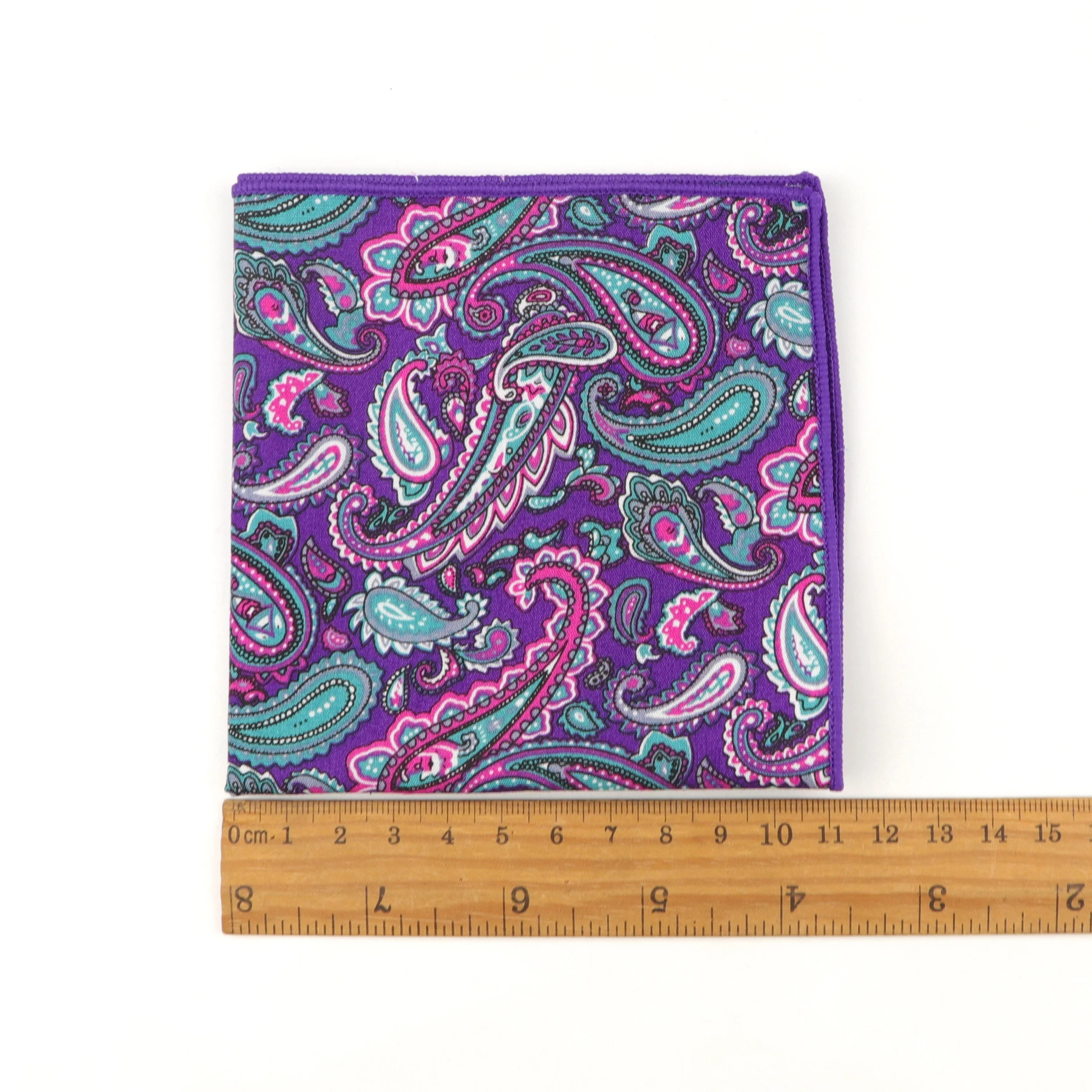 Cotton Handkerchiefs Woven Colorful Printing Flower Plaid Mens Casual Streak Square Pockets Handkerchief Towels